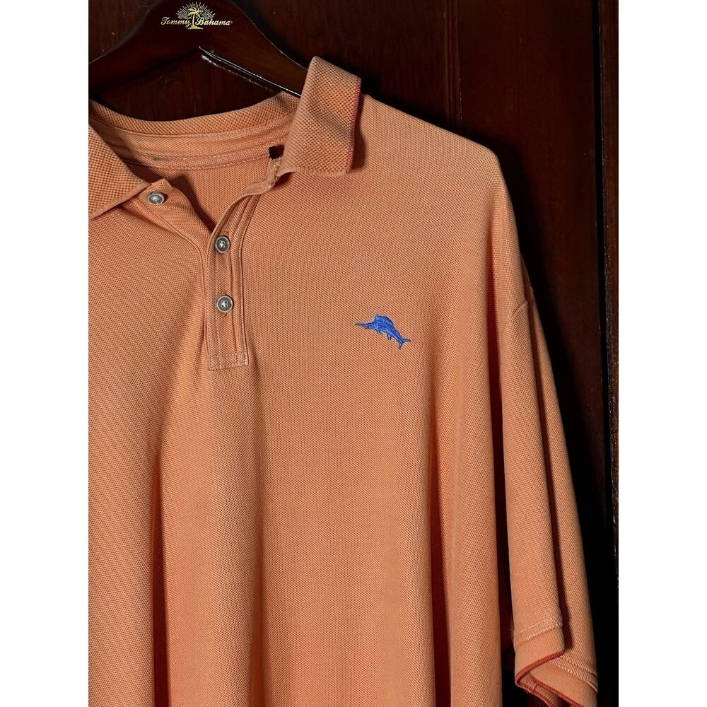 TOMMY BAHAMA LT ORANGE MESH SUPIMA POLO SHIRT SHIRT XXL